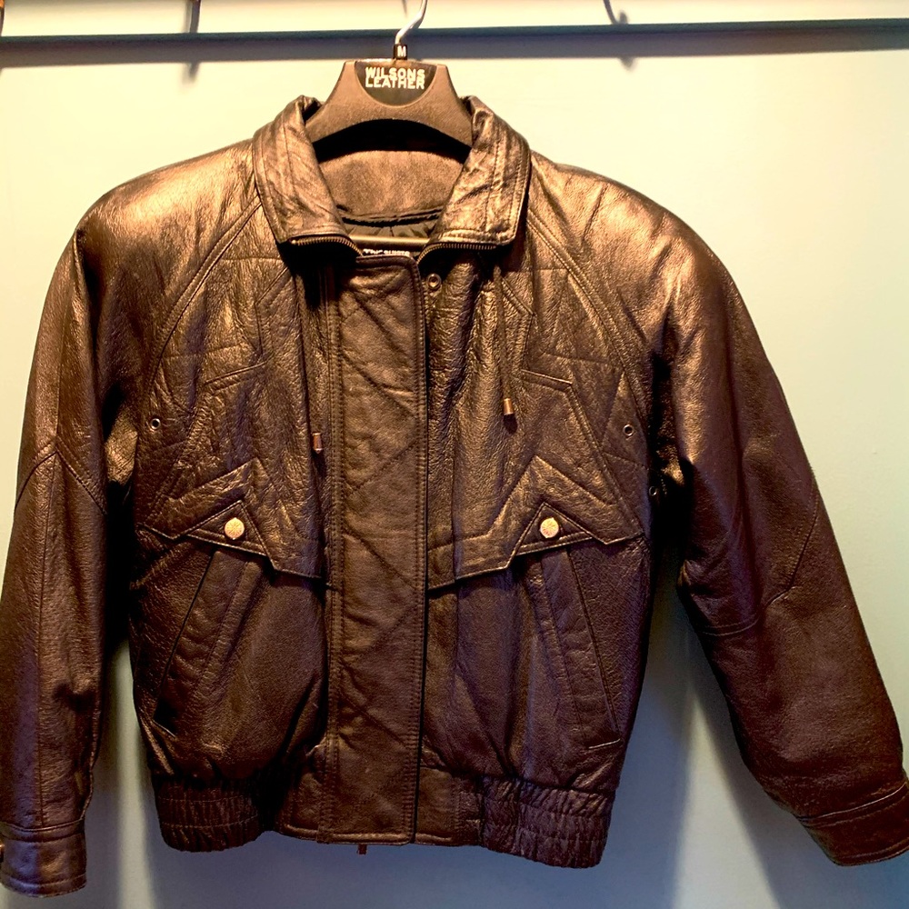 Vintage leather coat, size XS